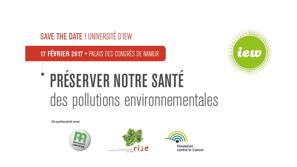 Pollutions environnementales : conférence à Namur le 17 février 2017