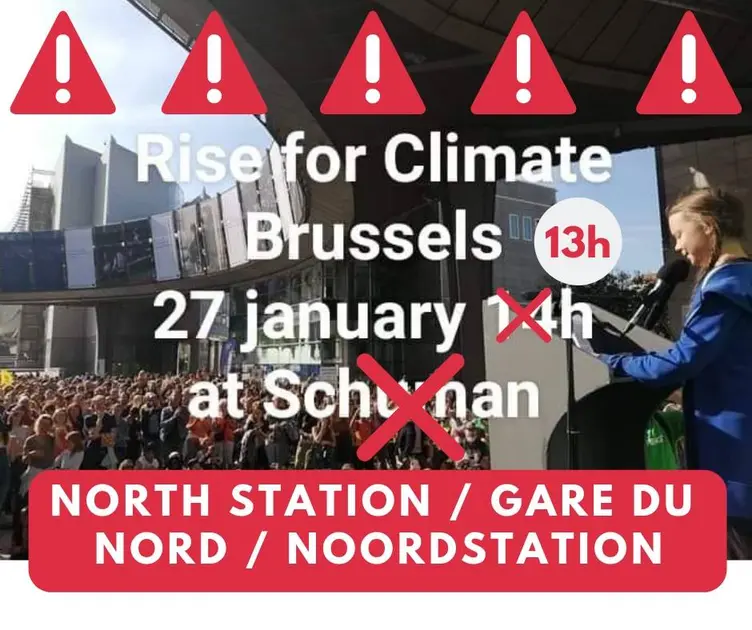 27 janvier – Bruxelles – La mobilisation pour le climat continue