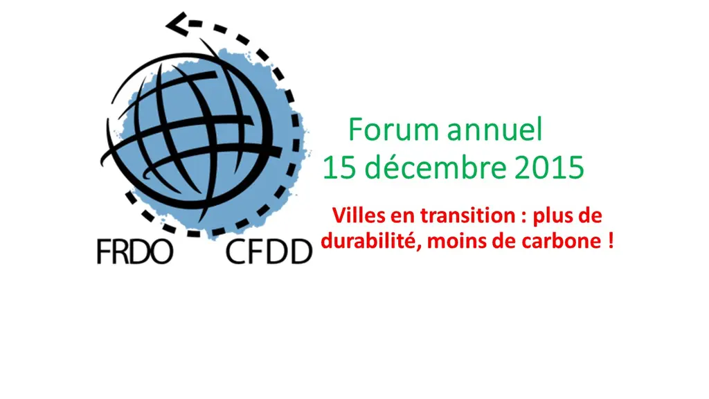 Forum annuel du CFDD : les villes en transition