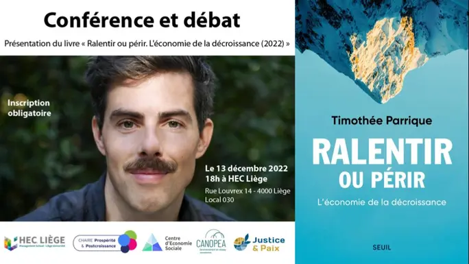 Conférence « Ralentir ou périr. L’économie de la décroissance » - 13 décembre 2022 - 18 h